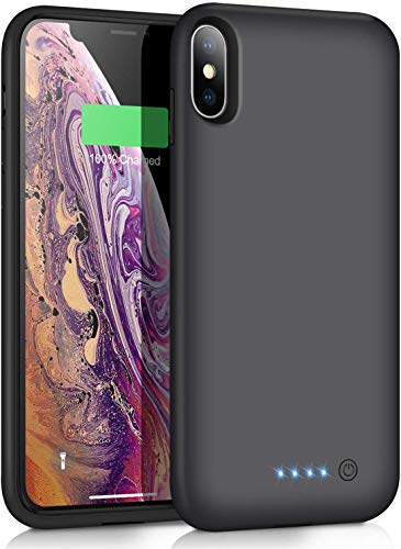 QTshine Funda Batería para iPhone XS MAX, [7800mAh] Funda Cargador Portatil Ultra Capacidad Carcasa Batería Recargable Batería Externa para iPhone XS MAX [6.5 Pulgadas]