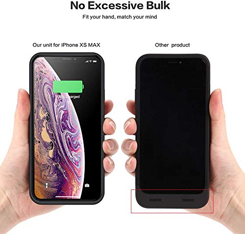 QTshine Funda Batería para iPhone XS MAX, [7800mAh] Funda Cargador Portatil Ultra Capacidad Carcasa Batería Recargable Batería Externa para iPhone XS MAX [6.5 Pulgadas]