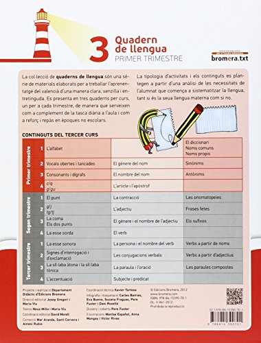 Quadern de llengua 3 (1r trimestre): Valencià. Segon cicle de Primària. 3r curs (Projecte Far) - 9788415390701
