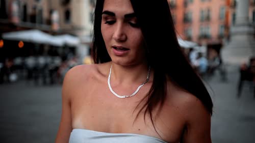 Quadri - Collar Elegante con Cadena modelo Cubana Diamantada para Hombre/Mujer de Plata 925 - ancho 5 mm - largo 66 cm - Certificado Made in Italy