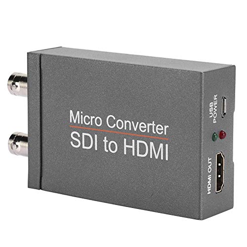 Queen.Y Iron Shell Sdi to Hdmi Converter Mini 3G Hd Sdi Adapter con Cable de Carga Compatible con Alta Definición Completa 1080P60hz
