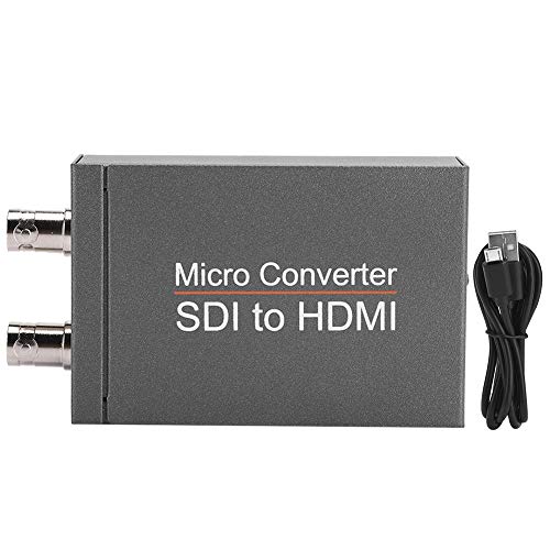 Queen.Y Iron Shell Sdi to Hdmi Converter Mini 3G Hd Sdi Adapter con Cable de Carga Compatible con Alta Definición Completa 1080P60hz