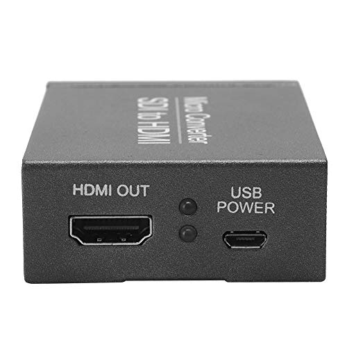 Queen.Y Iron Shell Sdi to Hdmi Converter Mini 3G Hd Sdi Adapter con Cable de Carga Compatible con Alta Definición Completa 1080P60hz