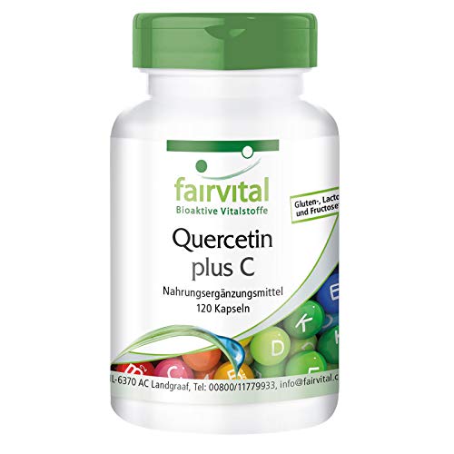 Quercetina 250mg + Vitamina C - VEGANA - Dosis alta - 120 Cápsulas - Calidad Alemana