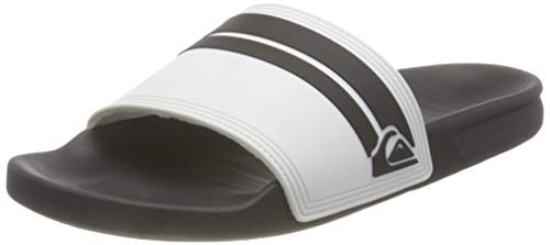 Quiksilver Rivi, Sandalia Slide Hombre, White/Black/White, 44 EU