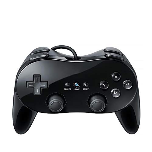 QUMOX Classic Pro Controller Consola Gamepad Joystick Compatible con Wii Game Remote (Negro)