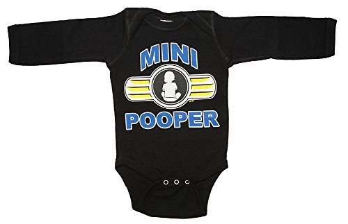 Rabbit Skins Mini Pooper - Body de manga larga para bebé - Negro - 6 meses