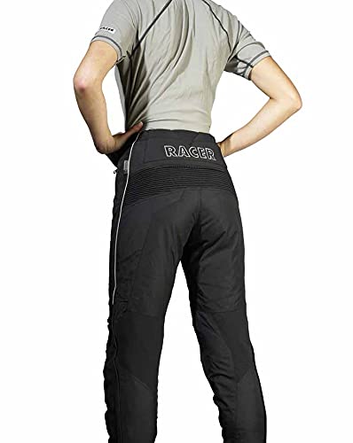 Racer Adventure Plus Pantalones Textil de Motorista para Mujer, Negro, M