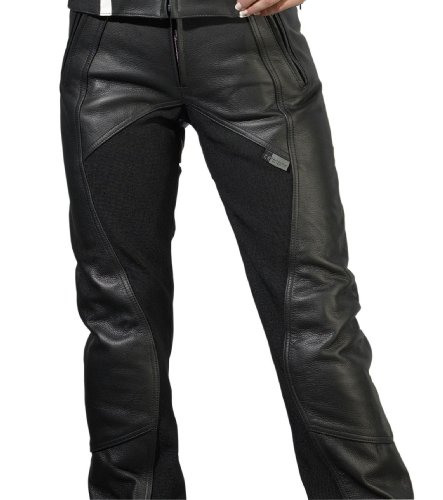 Racer Beasty Pantalones de Motorista para Mujer, Negro, 48