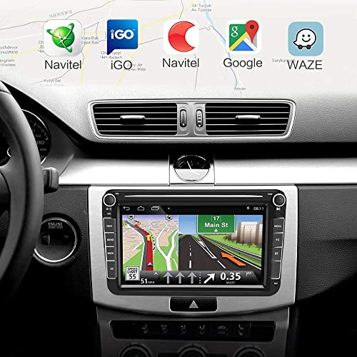 Radio Coche Android para VW, YYKJ Autoradio Bluetooth 8" Pantalla Táctil Estéreo Coche Soporte GPS BT FM USB TF Subwoofer Radio Tactil para Passat Jetta Skoda Polo Golf Touran con Cámara Respaldo