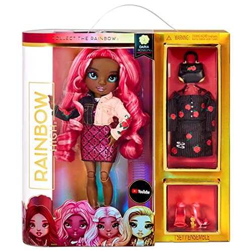 Rainbow High Moda Daria Roselyn-Juguete Coleccionable para niños-con 2 Prendas Mix & Match y Accesorios para muñecas-Gran Regalo-Edad: 6-12 años-Rosa (Rojo Rosado), Color (575733C3)