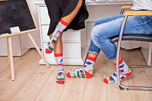 Rainbow Socks - Hombre Mujer Divertidos Calcetines Colegio- 1 Paar - Cuaderno - Talla 41-46