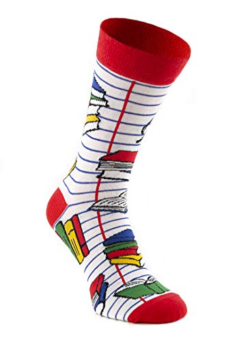 Rainbow Socks - Hombre Mujer Divertidos Calcetines Colegio- 1 Paar - Cuaderno - Talla 41-46