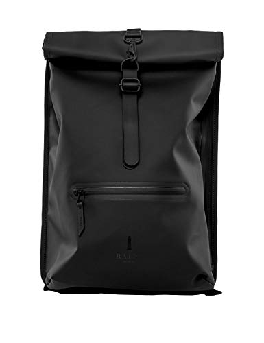 RAINS Roll Top Rucksack Mochila De Mountain Bike, Mujer, Black, Talla Única