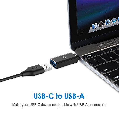 Rankie Adaptador USB C a USB 3,0, Función de OTG, Compatible Dispositivos con USB Tipo C, 2 Unidades, Negro