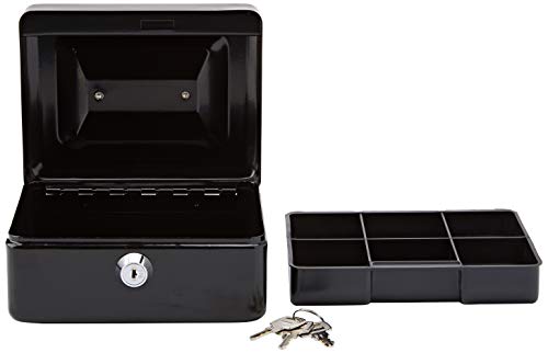 Rapesco SB0006B1 Caja Fuerte Portátil con Portamonedas, 15 cm de ancho, Negro