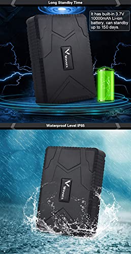 Rastreador GPS para Vehículos, Real Antirrobo Localizador GPS Impermeable on Seguimiento de Actividad Fuerte Imán Recargable 120 días Standby GPS Tracker con App/Web No Installation TK915