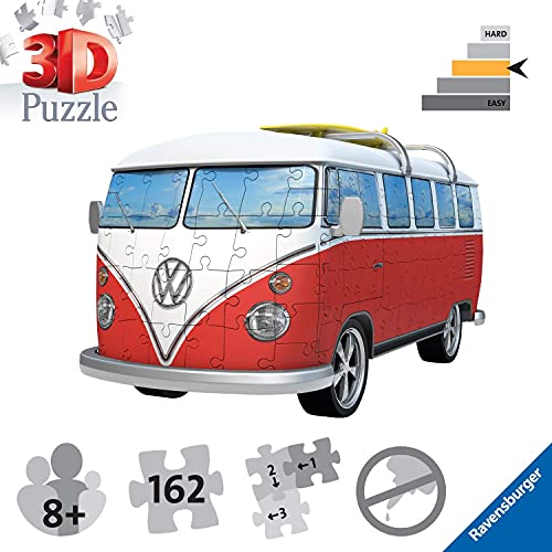 Ravensburger- Volkswagen puzzle, Color blanco/rojo (Ravesnburger 12516)