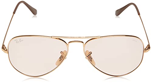 Ray-Ban Aviator Metal II Lentes Oscuros, Dorado/Rosa Claro Fotocromático, 58/14/140 Unisex Adulto