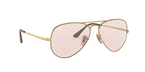 Ray-Ban Aviator Metal II Lentes Oscuros, Dorado/Rosa Claro Fotocromático, 58/14/140 Unisex Adulto