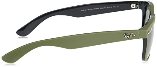 Ray-Ban New Wayfarer Gafas, Top Rubber Military Green On B (646531), 55 Unisex Adulto