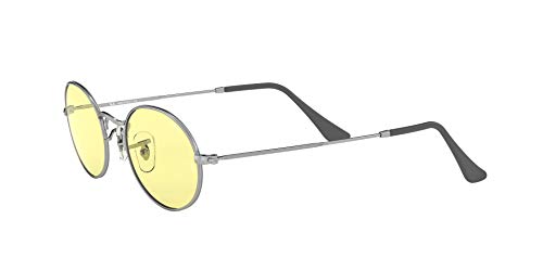 Ray-Ban Oval Lentes Oscuros, Plateado/Amarillo Claro Fotocromático, 51 Unisex Adulto