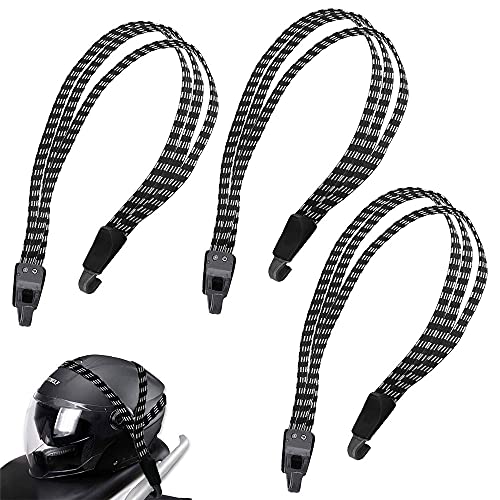 Rayong 3 Piezas Pulpos Elasticos Transporte 68cm Correa de Cuerda Elástica Multicuerda Cuerdas elásticas Planas con Ganchos para Cascos para Moto Bicicleta Equipaje,Pulpo Moto,Accesorios Moto