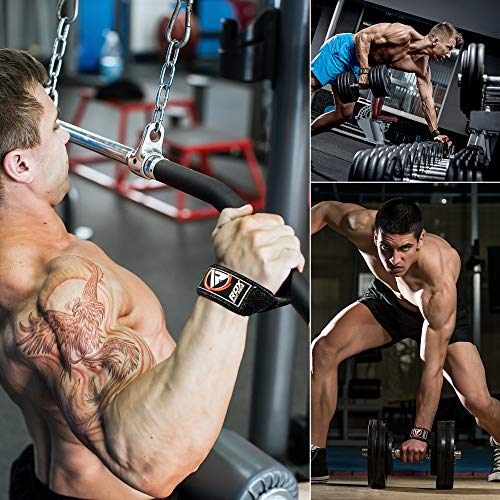 RDX Correas Levantamiento de Pesas, 5MM Neopreno Soporte de Muñeca Acolchado, Powerlifting Gel Straps Muñequeras Agarres, Fitness Peso Culturismo Gimnasio Deportivas Gym Agarraderas, Hombres Mujeres