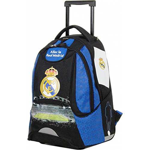 Real Madrid Mochila Roulette Mixta niño, Azul, 47 cm