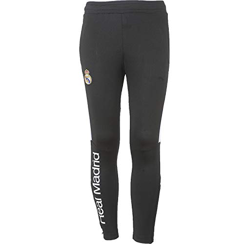 Real Madrid - Pantalón de Entrenamiento para niño, colección Oficial, Liga espagnole, Niñas, Color Negro, tamaño 12 años