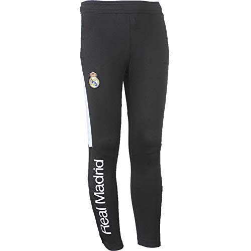 Real Madrid - Pantalón de Entrenamiento para niño, colección Oficial, Liga espagnole, Niñas, Color Negro, tamaño 12 años