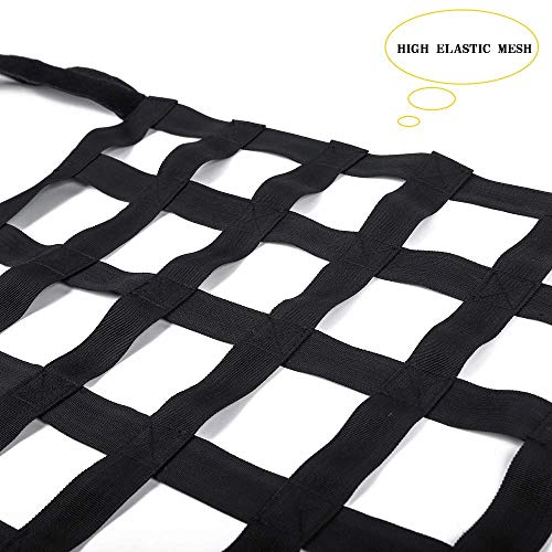 Rear Top Cargo Net for J-eep W-rangler, Car Roof Hammock Car Bed Rest J-eep Wrangler Accessories YJ, TJ, JK,JL YJ 1996-2020 Roof Storage Roll Cage Bar Restraint