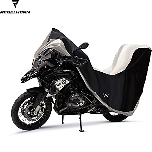 REBELHORN Cubierta Cover II Box para Motocicletas con Caja Superior Poliéster Duradero Dos Orificios para Fijar la Cadena con Forma perfilada, Cierre y Ribetes