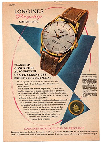 RECORTE DE PRENSA REVISTA O PERIÓDICO PUBLICIDAD RELOJES RELOJ LONGINES FLAGSHIP ANUNCIO PUBLICITARIO VINTAGE