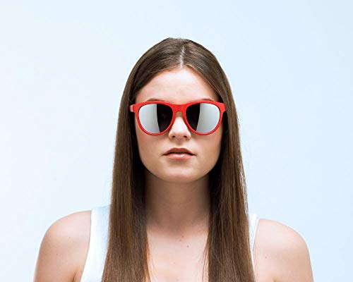 Red Bull Spect Eyewear SPIN-003P - Gafas de sol polarizadas, color rojo y plateado