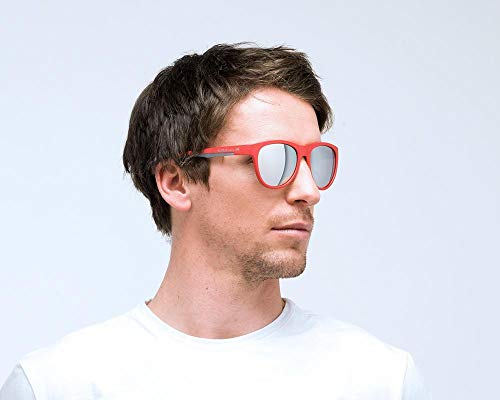 Red Bull Spect Eyewear SPIN-003P - Gafas de sol polarizadas, color rojo y plateado