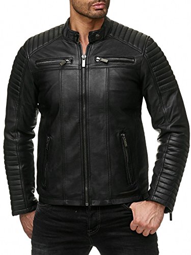 Redbridge Chaqueta de Hombres Cuero Sintético Moda Casual Negro 3XL