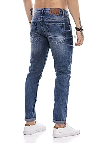 Redbridge Vaqueros para Hombre Jeans Denim Pants Estilo Destroyed Azul W30L34