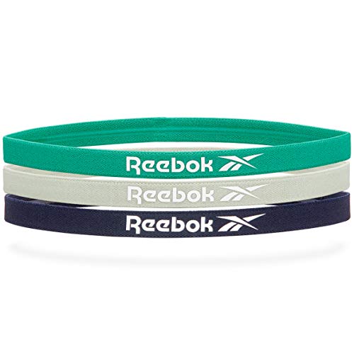 Reebok Marino, Verde, Gris Bandas de Pelo Deportivas-Azul (3 Pack), Unisex-Adult, One Size