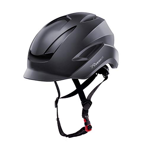 REEHUT Casco Bicicleta Casco Ciclismo con Visera y Forro Desmontable Tamaño Ajustable Especializado para Ciclismo de Montaña Motocicleta Biking Protección de Seguridad Adulto Unisex