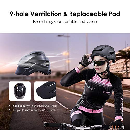 REEHUT Casco Bicicleta Casco Ciclismo con Visera y Forro Desmontable Tamaño Ajustable Especializado para Ciclismo de Montaña Motocicleta Biking Protección de Seguridad Adulto Unisex