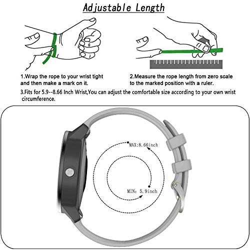 Reemplazo de correa de silicona de liberación rápida compatible con Garmin Vivoactive 3 HR Galaxy Active 2 Polar Ignite Garmin Venu Sq para accesorios de correa de reloj inteligente