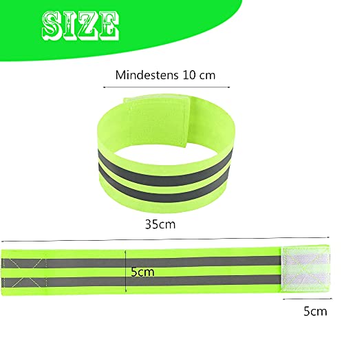 Reflectante Banda Seguridad，4 Piezas Brazalete Reflectante Bandas Reflectantes Pierna Elásticas Bandas Reflectantes Brazalete Alta Visibilidad para Correr Caminar Ciclismo Casi Seguridad al Aire Libre