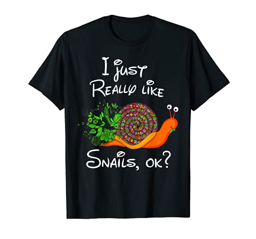 Regalo divertido de caracol para niños con texto en inglés "I Just Really Like Caracoles" Camiseta