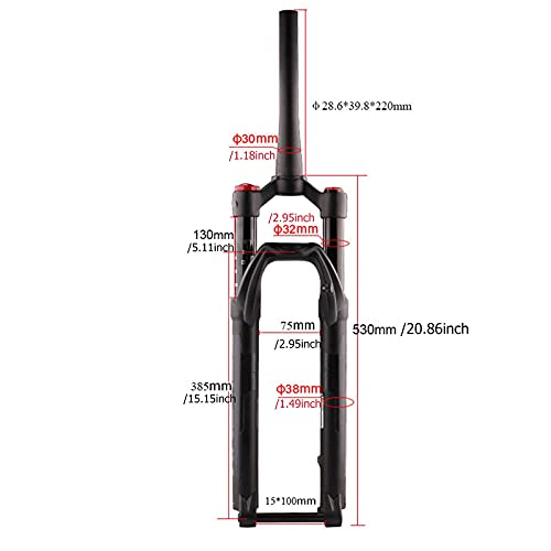 Regalos de Invierno Sannofair Horquilla de Bicicleta, Horquilla de suspensión para Bicicleta de montaña, Horquilla Delantera con Ajuste de Rebote para Bicicletas de 29 Pulgadas, Ciclistas de Ciclismo