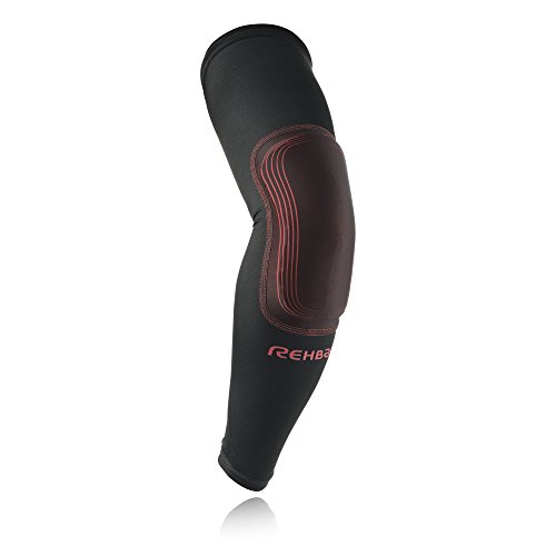 Rehband Compresión RX Contact Arm Sleeve par Acolchada, Negro/Rojo, XXL/XXXL, 502036