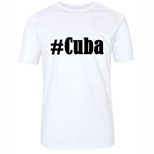 Reifen-Markt Camiseta #Cuba Hashtag para Mujer y Hombre en Blanco y Negro