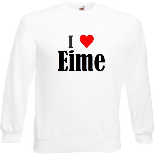 Reifen-Markt Sudadera I Love Cubo para mujer, hombre y niños en los colores negro, blanco y azul con estampado Blanco XXL