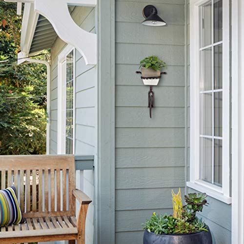 Relaxdays Soporte Macetas Pared con Forma de Bicicleta, Hierro Fundido, Marrón Oscuro, Ø 13 cm