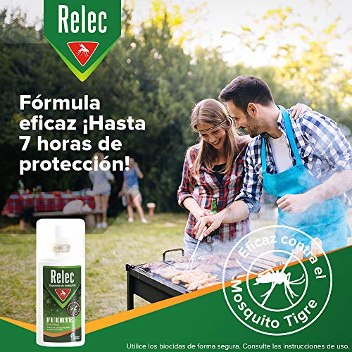 Relec Fuerte, Spray Antimosquitos, Repelente de mosquitos, Eficaz contral el mosquito tigre, Sin olor, sin perfume y sin alcohol, 75 ml